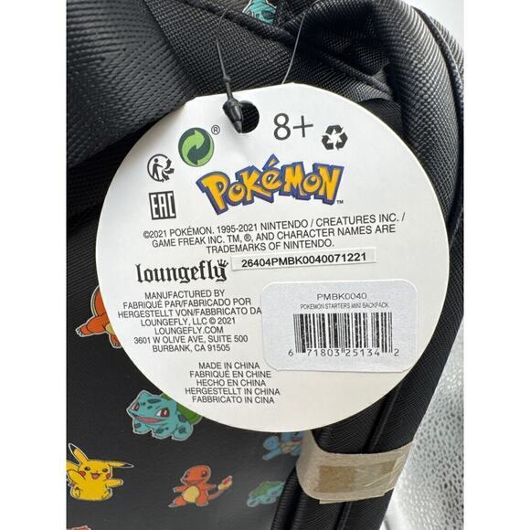Loungefly‎ Pokemon Starters Mini Backpack Unisex Charmander Pikachu Squirtel NWT